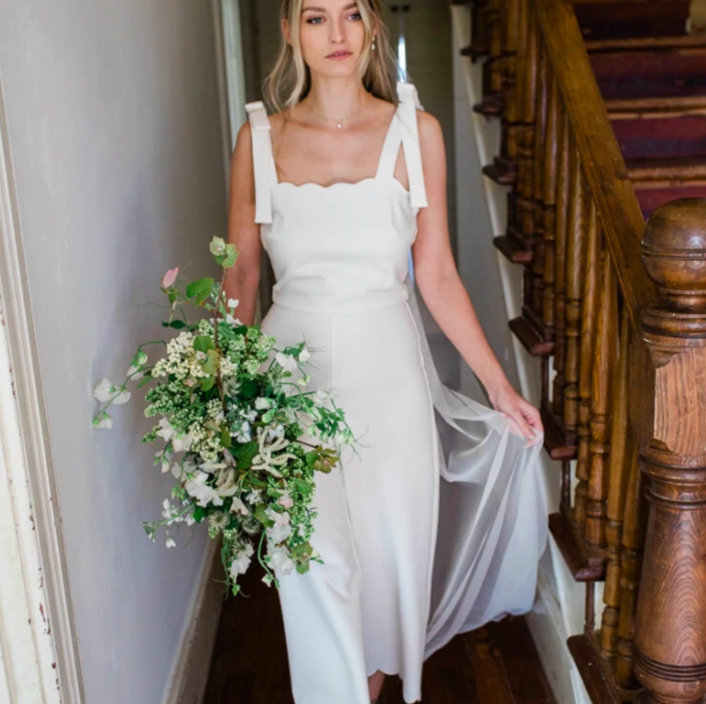 Kiawah White Scalloped Jumpsuit